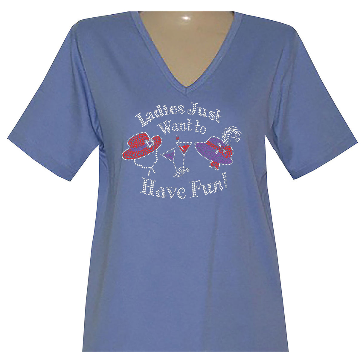 Ladies Just Want to Have Fun Short Sleeve V Neck
