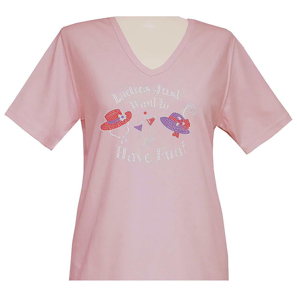 Ladies Just Want to Have Fun Short Sleeve V Neck