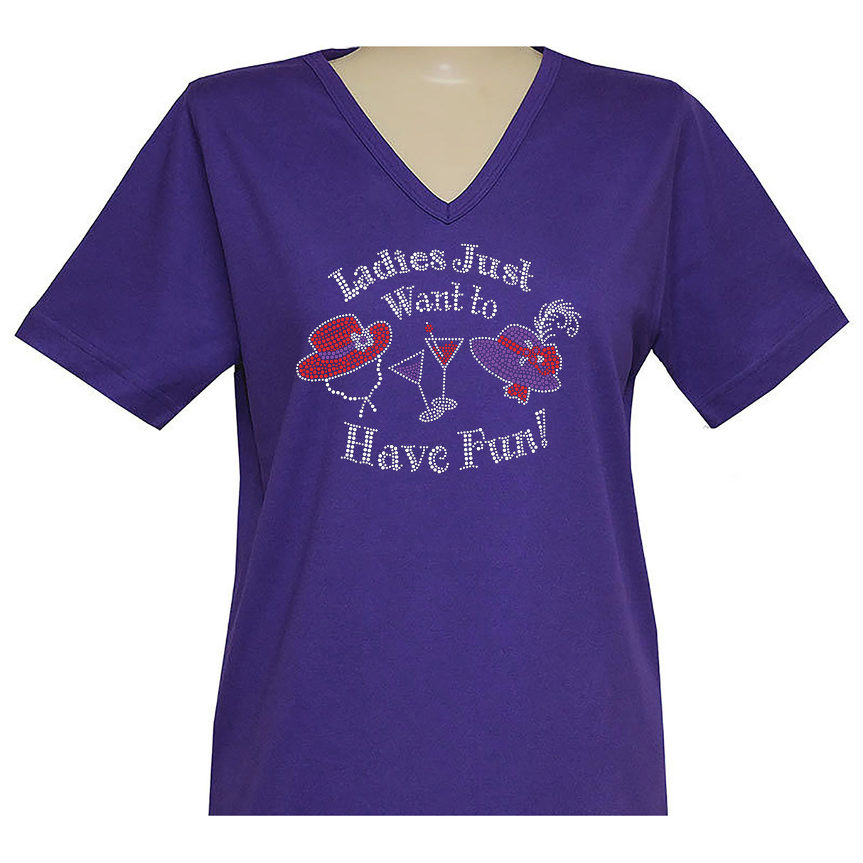 Ladies Just Want to Have Fun Short Sleeve V Neck