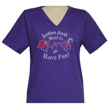 Ladies Just Want to Have Fun Short Sleeve V Neck