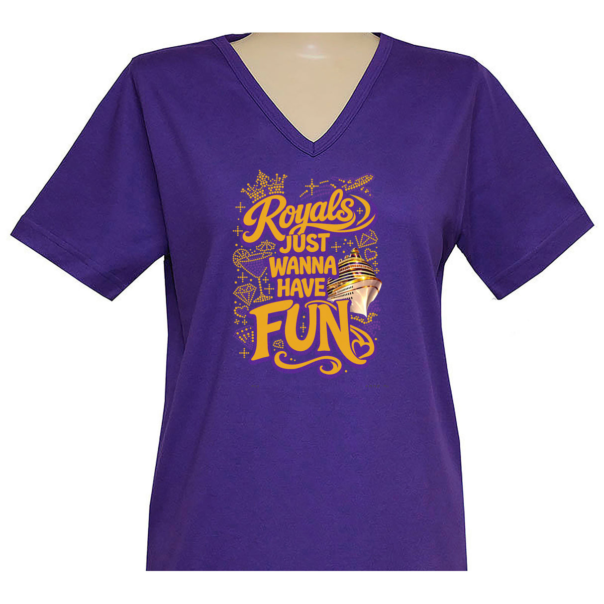 Royals Just Want to Have Fun Short Sleeve V Neck