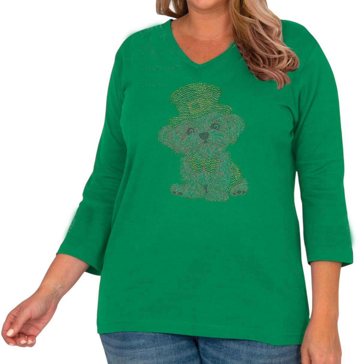 Woof Woof St. Patrick's 3/4 V-Neck Shirt