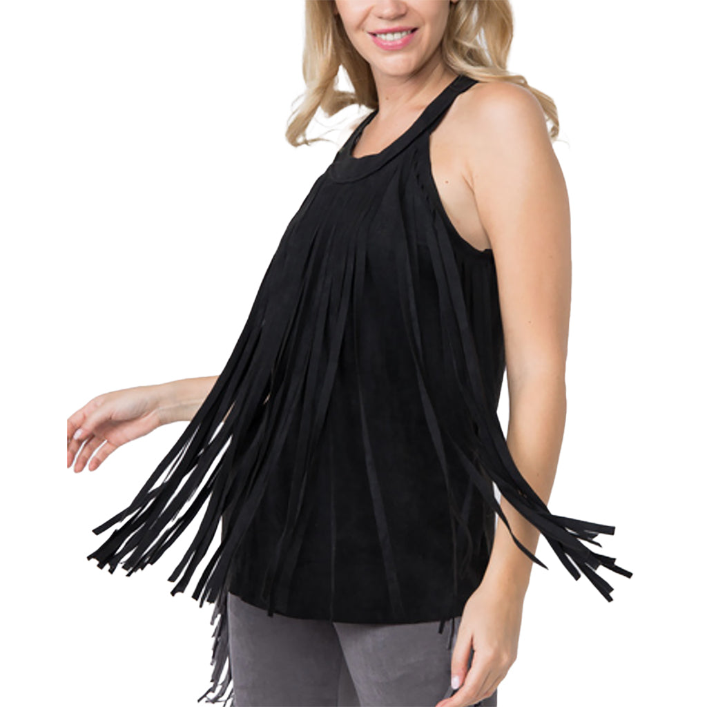 Sally Suede Fringe Tank Top