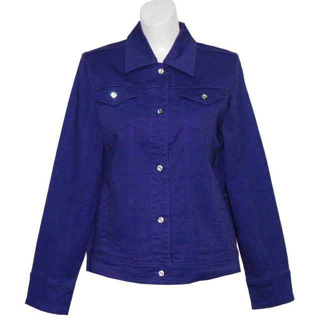 Blank Classic Purple or Red Denim Jacket Apparel Las Olas International Fashion S Purple 