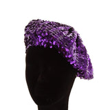 FRENCH BERET WITH SEQUIN Hats Something Special LA Purple 